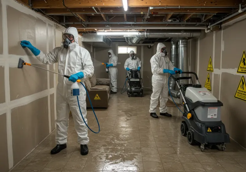 Basement Moisture Removal and Structural Drying process in Pratt County, KS